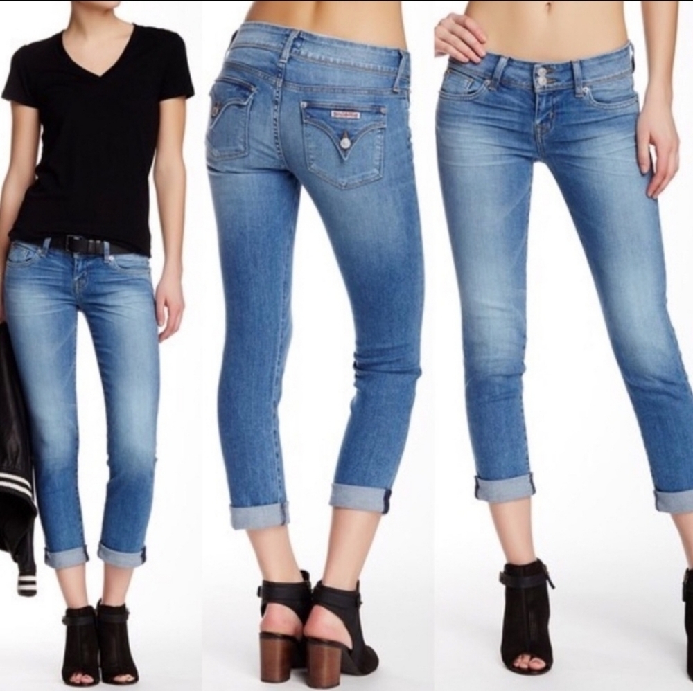 Women's Light Blue Stretch Cropped Jeans